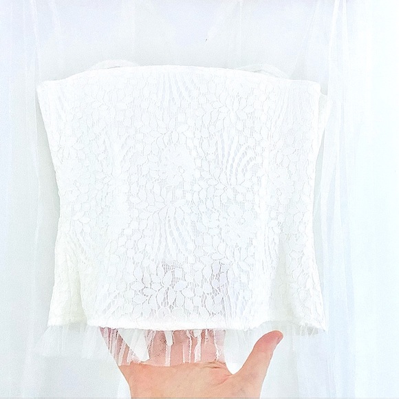 💕Beautiful White Lace Sheer Long Sleeve Top SZ S - Picture 10 of 14